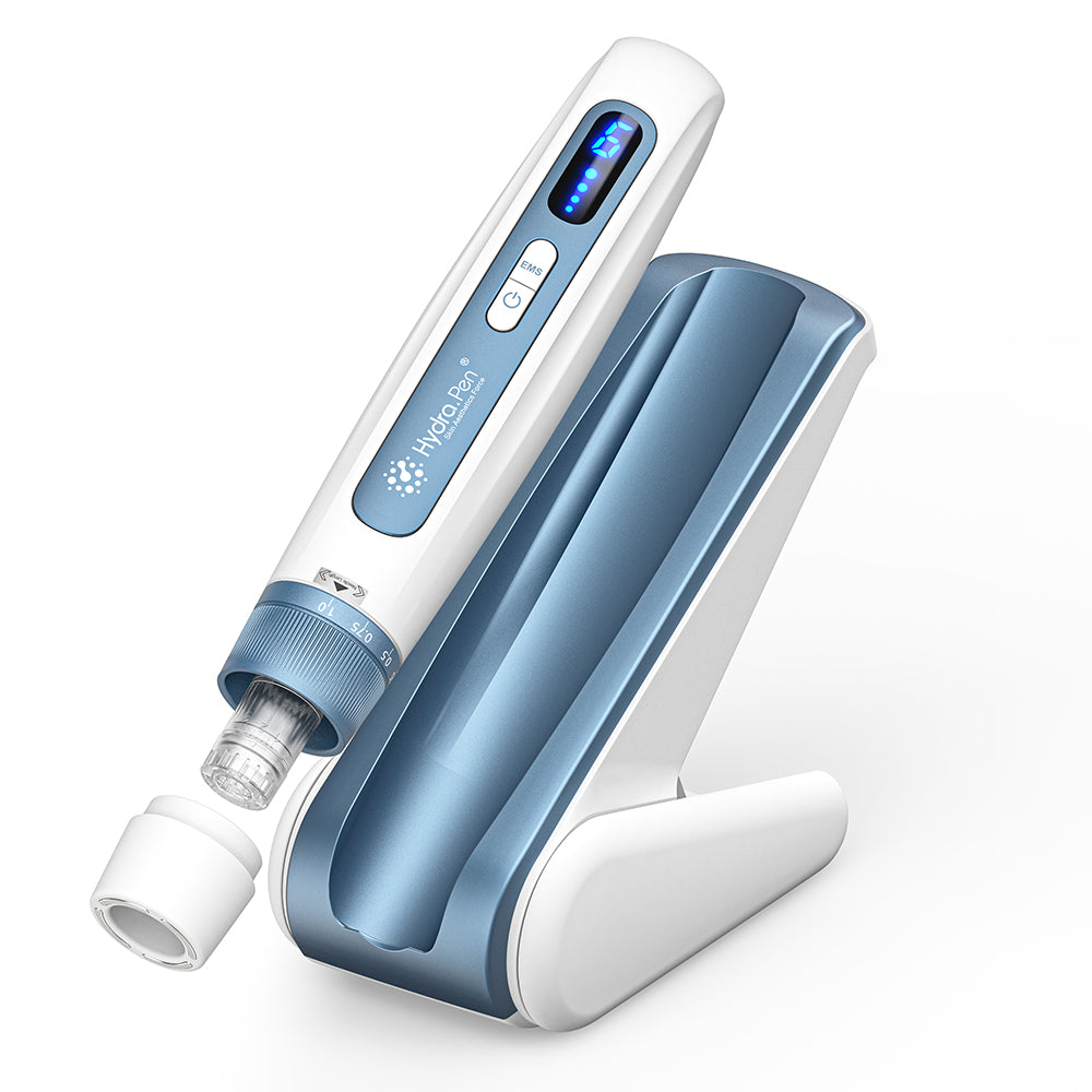 Hydra Pen H5 azul acero con cartucho, tapa protectora y base de pausa a juego