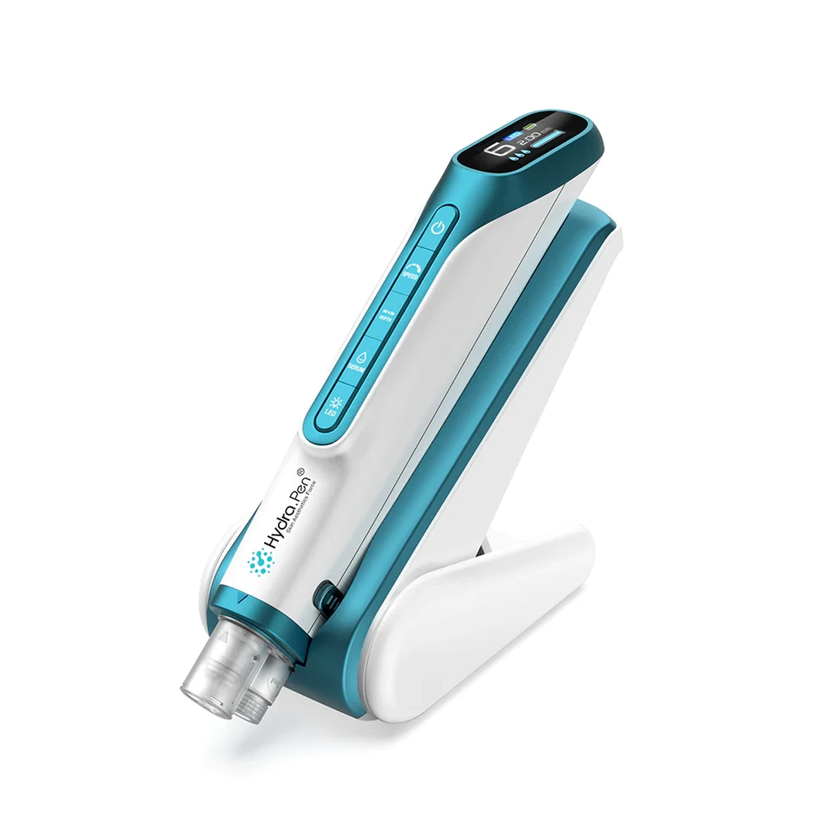 Hydra Pen H6 verde azulado metálico con cartucho y soporte plegable